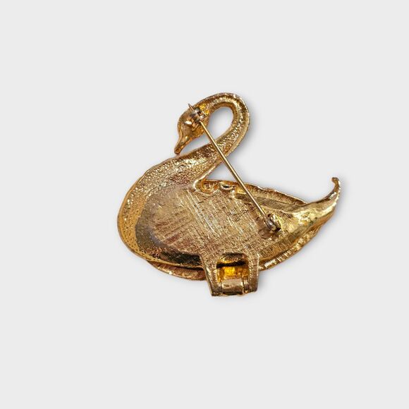 Vintage Swan Locket Brooch - Picture 2 of 3